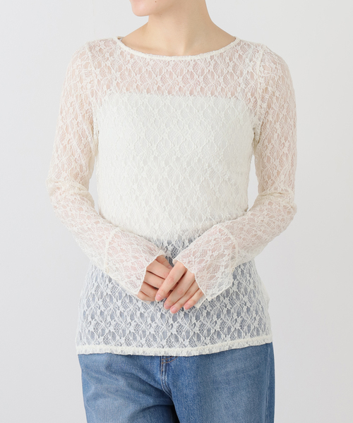 La TOTALITE（ラトータリテ）の「【洗える】レースカフスカットソー（Tシャツ/カットソー・レディース・ホワイト系その他・FREE）」の15枚目の写真