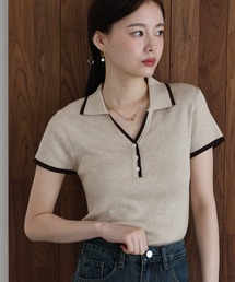 J by blue（ジェイバイブルー）の「バイカラースキッパーニット（ニット/セーター）」