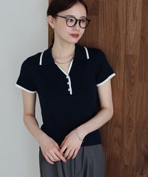 J by blue（ジェイバイブルー）の「バイカラースキッパーニット（ニット/セーター）」