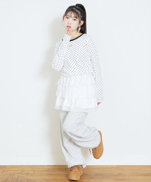 LOVETOXIC(ラブトキシック)の「アソートティアードフリルスカート(スカート・キッズ・ブルー/オフホワイト・M:150cm/L:160cm/130cm/S:140cm)」の10枚目の写真