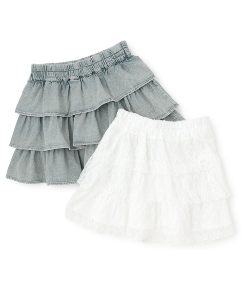 LOVETOXIC(ラブトキシック)の「アソートティアードフリルスカート(スカート・キッズ・ブルー/オフホワイト・M:150cm/L:160cm/130cm/S:140cm)」の12枚目の写真