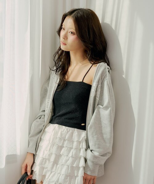 Chico(チコ)の「レースロゴルーズパーカー(パーカー・レディース・ブルー系その他2/グレー/ピンク系その他2・FREE)」の9枚目の写真