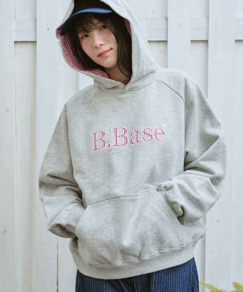 BROKEN BASE（ブロークンベース）の「B.Base Big Hood Pullover / B.Base ビックフードプルオーバー（パーカー・メンズ・ネイビー/ブラック/グレー・SMALL/MEDIUM/LARGE）」の3枚目の写真