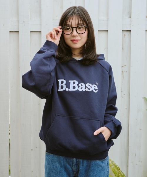BROKEN BASE（ブロークンベース）の「B.Base Big Hood Pullover / B.Base ビックフードプルオーバー（パーカー・メンズ・ネイビー/ブラック/グレー・SMALL/MEDIUM/LARGE）」の6枚目の写真