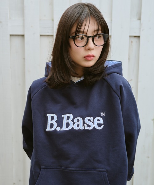 BROKEN BASE（ブロークンベース）の「B.Base Big Hood Pullover / B.Base ビックフードプルオーバー（パーカー・メンズ・ネイビー/ブラック/グレー・SMALL/MEDIUM/LARGE）」の9枚目の写真