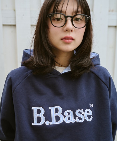 BROKEN BASE（ブロークンベース）の「B.Base Big Hood Pullover / B.Base ビックフードプルオーバー（パーカー・メンズ・ネイビー/ブラック/グレー・SMALL/MEDIUM/LARGE）」の8枚目の写真