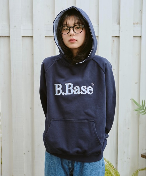 BROKEN BASE（ブロークンベース）の「B.Base Big Hood Pullover / B.Base ビックフードプルオーバー（パーカー・メンズ・ネイビー/ブラック/グレー・SMALL/MEDIUM/LARGE）」の5枚目の写真