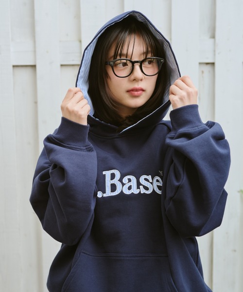 BROKEN BASE（ブロークンベース）の「B.Base Big Hood Pullover / B.Base ビックフードプルオーバー（パーカー・メンズ・ネイビー/ブラック/グレー・SMALL/MEDIUM/LARGE）」の12枚目の写真