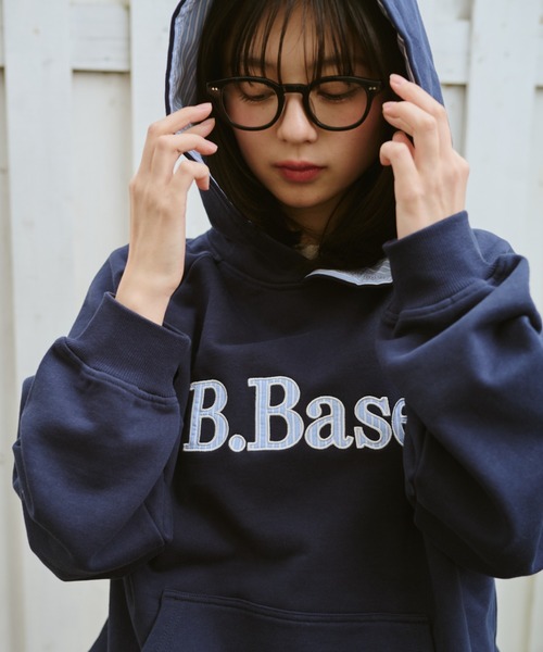 BROKEN BASE（ブロークンベース）の「B.Base Big Hood Pullover / B.Base ビックフードプルオーバー（パーカー・メンズ・ネイビー/ブラック/グレー・SMALL/MEDIUM/LARGE）」の11枚目の写真
