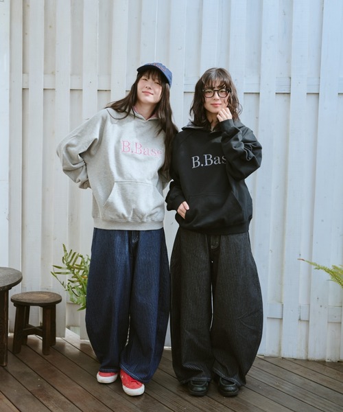 BROKEN BASE（ブロークンベース）の「B.Base Big Hood Pullover / B.Base ビックフードプルオーバー（パーカー・メンズ・ネイビー/ブラック/グレー・SMALL/MEDIUM/LARGE）」の22枚目の写真