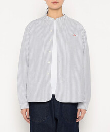 DANTON(�_���g��)��Women's Oxford Band Collar Shirt Pattern(�V���c/�u���E�X)