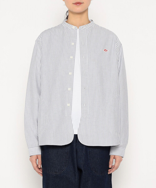 Women's Oxford Band Collar Shirt Pattern（シャツ/ブラウス