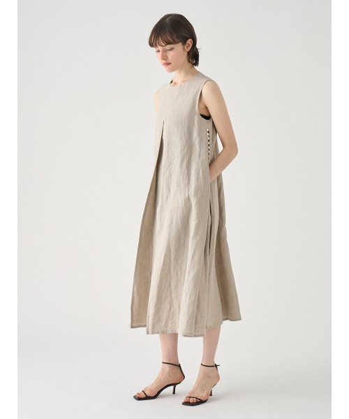 JOHN SMEDLEY（ジョンスメドレー）の「リネンタックワンピース（ワンピース・レディース・ベージュ・F）」の3枚目の写真