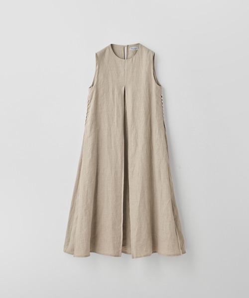 JOHN SMEDLEY（ジョンスメドレー）の「リネンタックワンピース（ワンピース・レディース・ベージュ・F）」の2枚目の写真