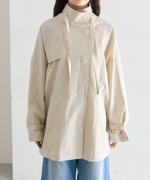 mystic(ミスティック)の「【3色展開/シワになりにくい】スタンドカラーミドルトレンチ(トレンチコート・レディース・ブラック/アイボリー/ベージュ・FREE)」の19枚目の写真