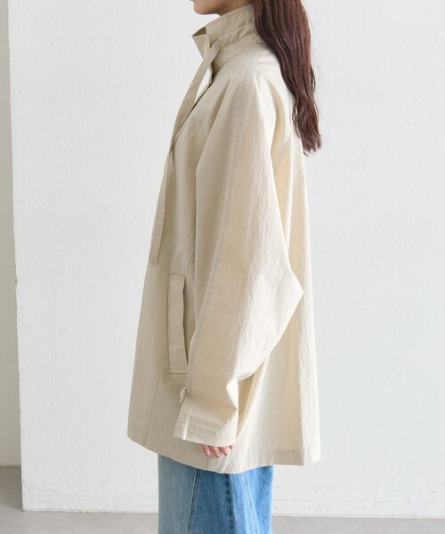 mystic(ミスティック)の「【3色展開/シワになりにくい】スタンドカラーミドルトレンチ(トレンチコート・レディース・ブラック/アイボリー/ベージュ・FREE)」の20枚目の写真