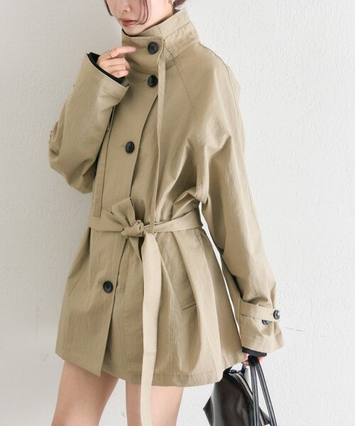 mystic（ミスティック）の「スタンドカラーミドルトレンチ（トレンチコート・レディース・ブラック/アイボリー/ベージュ・FREE）」の19枚目の写真