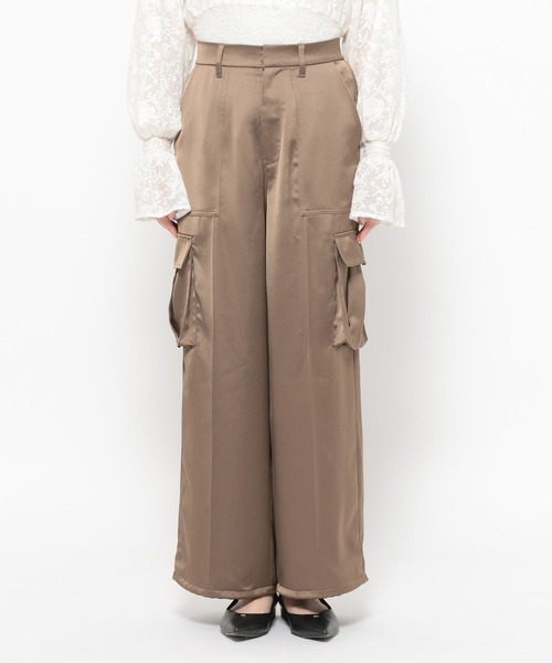 mysty woman（ミスティウーマン）の「ミリタリーサテンパンツ 660065（その他パンツ・レディース・ブラック/ベージュ/ブラウン・FREE）」の7枚目の写真