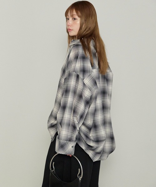 enhaut（アンオート）の「ガーゼシアー チェック オンブレチェック ワイド シャツ（シャツ/ブラウス・レディース・ブラウン/ブラック・FREE）」の8枚目の写真
