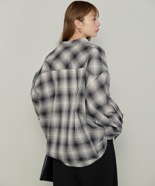 enhaut（アンオート）の「ガーゼシアー チェック オンブレチェック ワイド シャツ（シャツ/ブラウス・レディース・ブラウン/ブラック・FREE）」の10枚目の写真