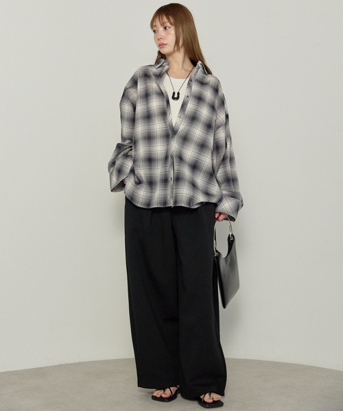 enhaut（アンオート）の「ガーゼシアー チェック オンブレチェック ワイド シャツ（シャツ/ブラウス・レディース・ブラウン/ブラック・FREE）」の12枚目の写真