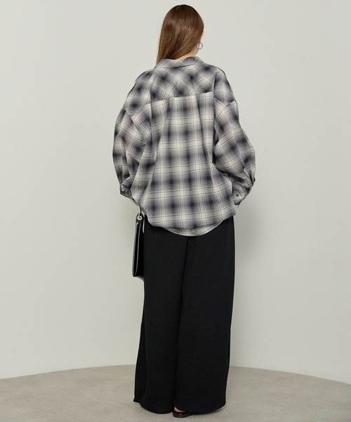 enhaut（アンオート）の「ガーゼシアー チェック オンブレチェック ワイド シャツ（シャツ/ブラウス・レディース・ブラウン/ブラック・FREE）」の14枚目の写真