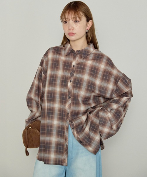 enhaut（アンオート）の「ガーゼシアー チェック オンブレチェック ワイド シャツ（シャツ/ブラウス・レディース・ブラウン/ブラック・FREE）」の20枚目の写真