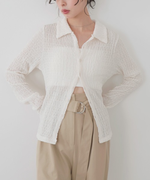 LIAN(リアン)の「カットシャーリングポロシャツ(Tシャツ/カットソー・レディース・ブラック/アイボリー/イエロー/グレー・FREE)」の10枚目の写真