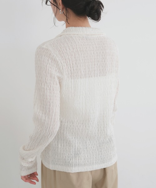 LIAN(リアン)の「カットシャーリングポロシャツ(Tシャツ/カットソー・レディース・ブラック/アイボリー/イエロー/グレー・FREE)」の11枚目の写真