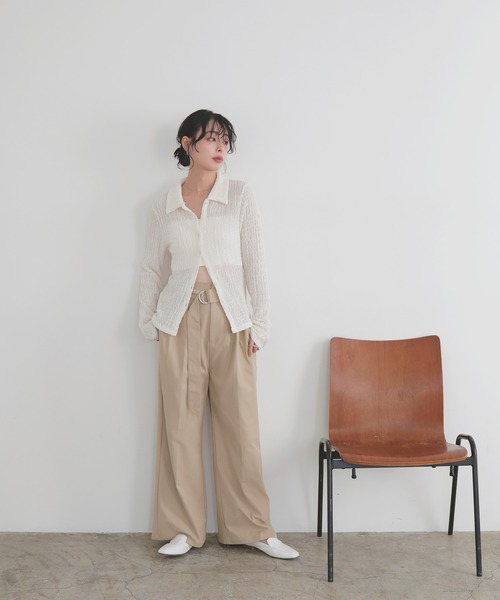 LIAN(リアン)の「カットシャーリングポロシャツ(Tシャツ/カットソー・レディース・ブラック/アイボリー/イエロー/グレー・FREE)」の12枚目の写真