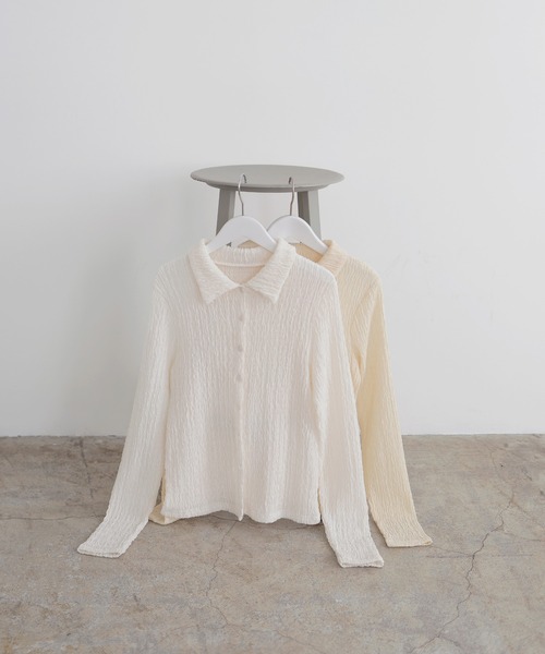 LIAN(リアン)の「カットシャーリングポロシャツ(Tシャツ/カットソー・レディース・ブラック/アイボリー/イエロー/グレー・FREE)」の13枚目の写真