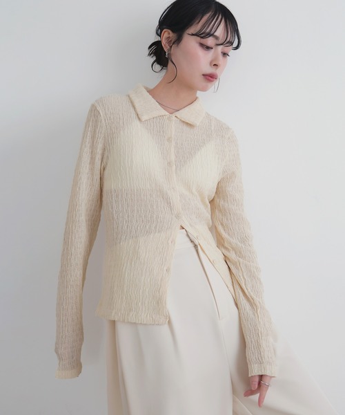 LIAN(リアン)の「カットシャーリングポロシャツ(Tシャツ/カットソー・レディース・ブラック/アイボリー/イエロー/グレー・FREE)」の16枚目の写真