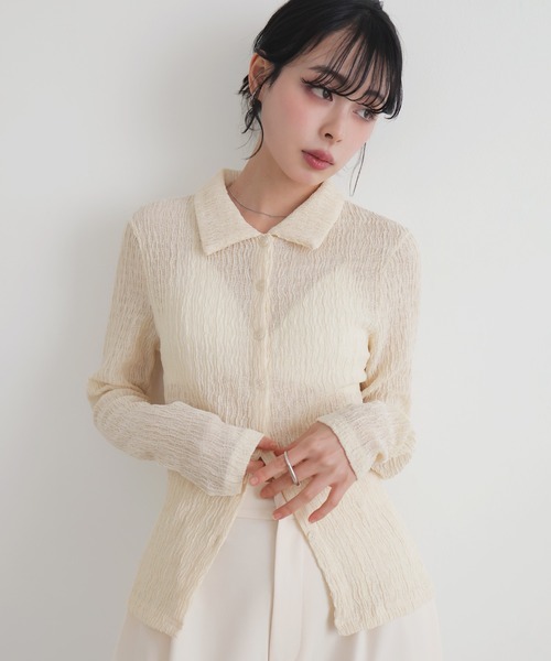 LIAN(リアン)の「カットシャーリングポロシャツ(Tシャツ/カットソー・レディース・ブラック/アイボリー/イエロー/グレー・FREE)」の18枚目の写真