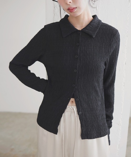 LIAN(リアン)の「カットシャーリングポロシャツ(Tシャツ/カットソー・レディース・ブラック/アイボリー/イエロー/グレー・FREE)」の21枚目の写真