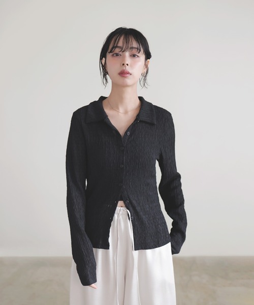 LIAN(リアン)の「カットシャーリングポロシャツ(Tシャツ/カットソー・レディース・ブラック/アイボリー/イエロー/グレー・FREE)」の22枚目の写真