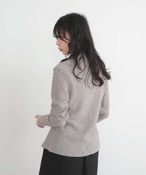 LIAN(リアン)の「カットシャーリングポロシャツ(Tシャツ/カットソー・レディース・ブラック/アイボリー/イエロー/グレー・FREE)」の6枚目の写真