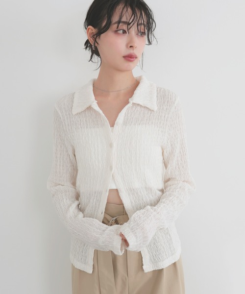 LIAN(リアン)の「カットシャーリングポロシャツ(Tシャツ/カットソー・レディース・ブラック/アイボリー/イエロー/グレー・FREE)」の8枚目の写真