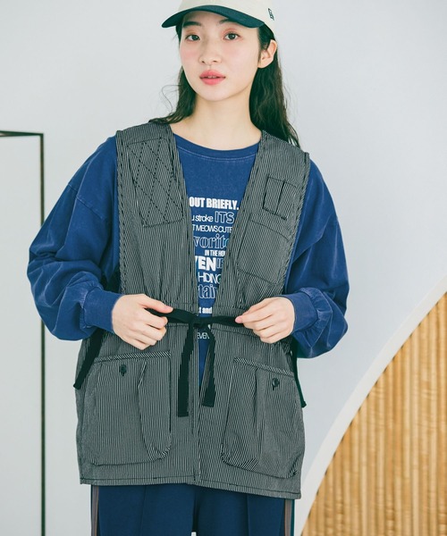 niko and...（ニコアンド）の「BOYSフィールドベスト（ベスト・レディース・カーキ/チャコール/ベージュ・FREE）」の9枚目の写真