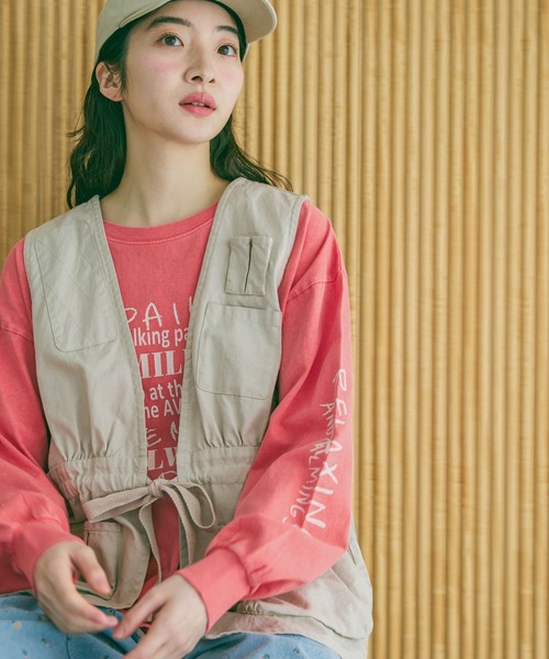 niko and...（ニコアンド）の「BOYSフィールドベスト（ベスト・レディース・カーキ/チャコール/ベージュ・FREE）」の11枚目の写真