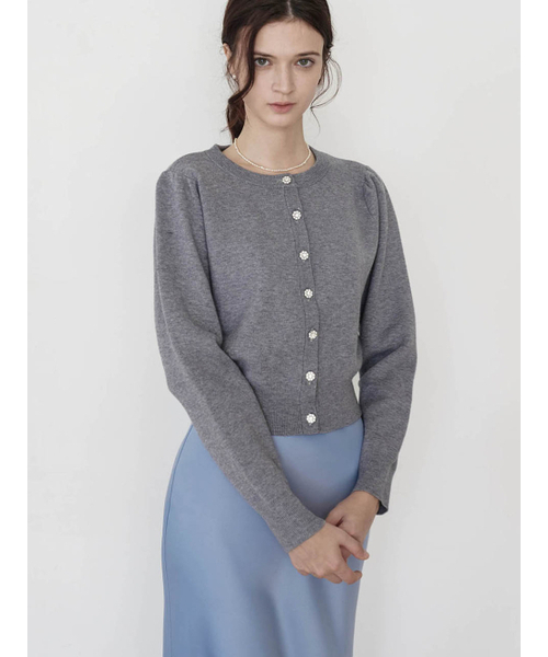 LAUTREDE MIN(ロートルドミン)の「Lautre round shine Grey knit cardigan(カーディガン/ボレロ・レディース・グレー・FREE)」の1枚目の写真