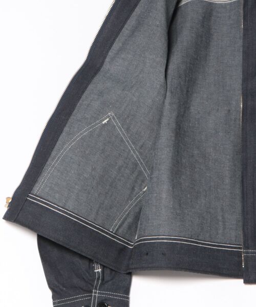 Lee(リー)の「Lee/リー【リジッド】91B ZIP-UPブルゾン/セットアップ可(デニムジャケット・メンズ・ノンウォッシュ・SMALL/MEDIUM/LARGE/X-LARGE)」の3枚目の写真