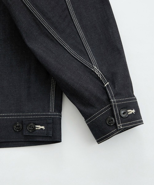Lee(リー)の「Lee/リー【リジッド】91B ZIP-UPブルゾン/セットアップ可(デニムジャケット・メンズ・ノンウォッシュ・SMALL/MEDIUM/LARGE/X-LARGE)」の9枚目の写真