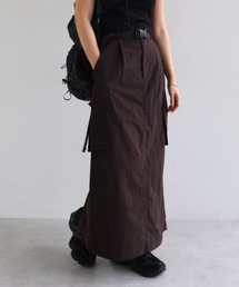 ANME | 接触冷感/UVカット(UPF50＋)/撥水加工ナイロンスカート【ベルト付き】(スカート)