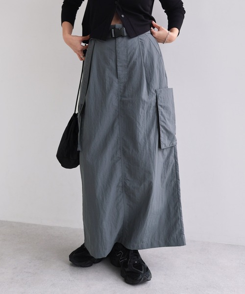 ANME(アンメ)の「接触冷感/UVカット(UPF50+)/撥水加工ナイロンスカート【ベルト付き】(スカート・レディース・グレー/ライトカーキ/ブラウン/ネイビー/ブラック/チャコールグレー・L/M)」の20枚目の写真