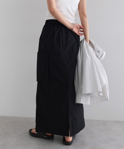 ANME（アンメ）の「接触冷感/UVカット(UPF50＋)/撥水加工ナイロンスカート【ベルト付き】（スカート・レディース・グレー/ライトカーキ/ブラウン/ネイビー/ブラック/チャコールグレー・L/M）」の21枚目の写真