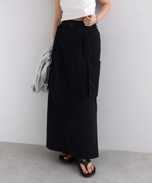 ANME（アンメ）の「接触冷感/UVカット(UPF50＋)/撥水加工ナイロンスカート【ベルト付き】（スカート・レディース・グレー/ライトカーキ/ブラウン/ネイビー/ブラック/チャコールグレー・L/M）」の20枚目の写真