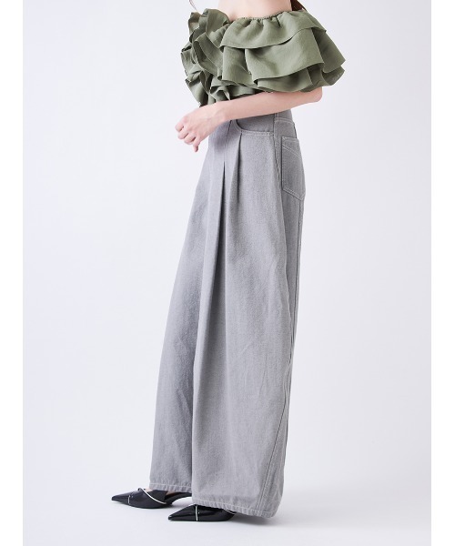 SNIDEL（スナイデル）の「【00サイズあり】カーブデニムワイドパンツ（デニムパンツ・レディース・ホワイト/グレー/ライトブルー・0/00/1）」の12枚目の写真