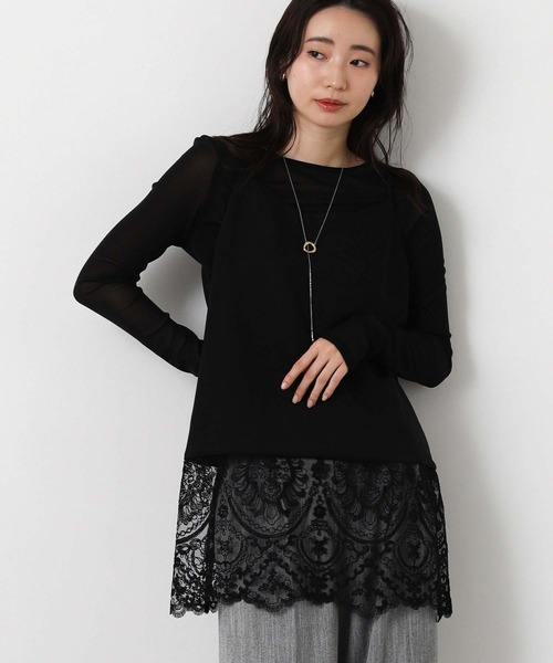 Gready Brilliant（グレディブリリアン）の「ＬＵコードレースキャミ（キャミソール・レディース・ブラック/アイボリー・38）」の2枚目の写真