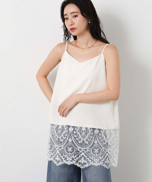 Gready Brilliant（グレディブリリアン）の「ＬＵコードレースキャミ（キャミソール・レディース・ブラック/アイボリー・38）」の7枚目の写真