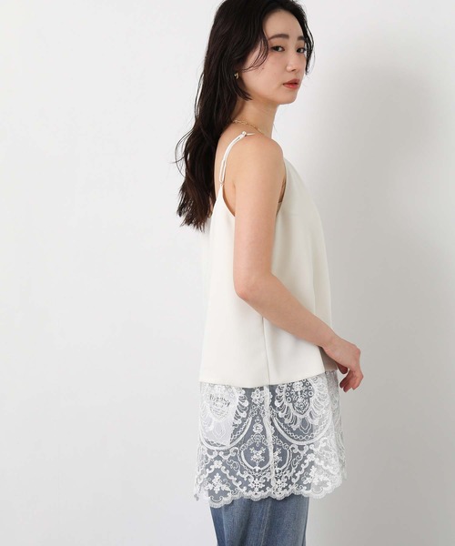 Gready Brilliant（グレディブリリアン）の「ＬＵコードレースキャミ（キャミソール・レディース・ブラック/アイボリー・38）」の8枚目の写真